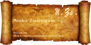 Mesko Zsuzsanna névjegykártya